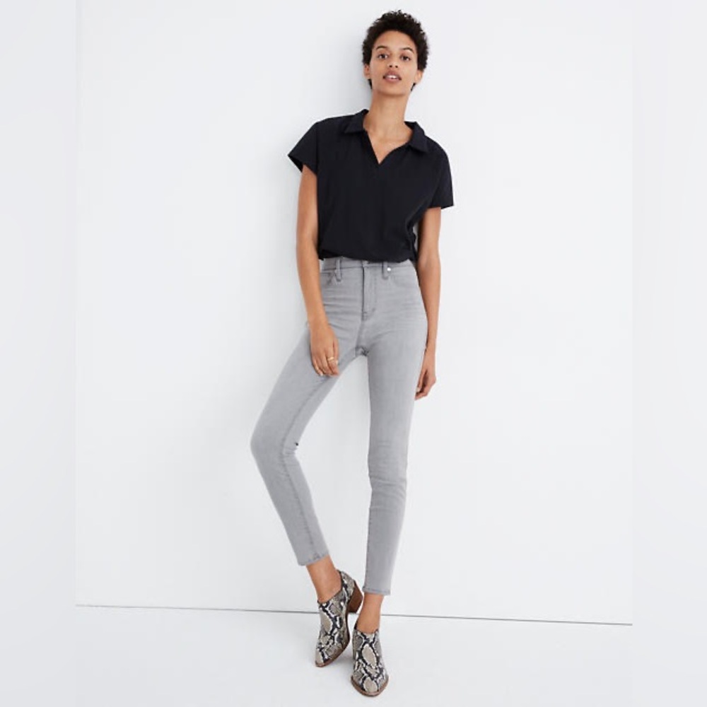 Madewell 10" High-Rise Skinny Crop Jean Salem Wash Gray Size 30 NWT